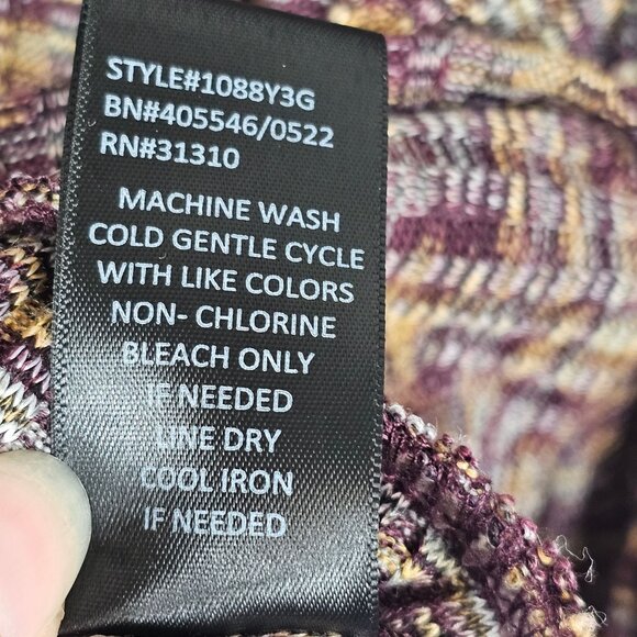 Womens SM Brown Purple Knit Cold Shoulder Y2K Retro Whimsigoth Sweater Top - Picture 11 of 11